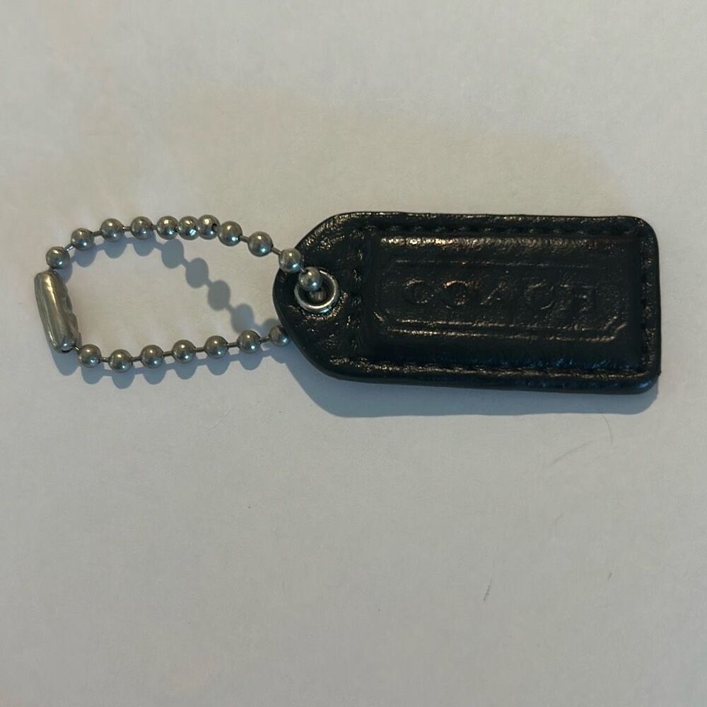 COACH Black Leather Hang Tag